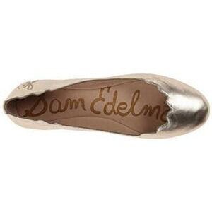 Sam Edelman Francis Metallic Gold Scalloped Leather Ballet Flats Womens 8